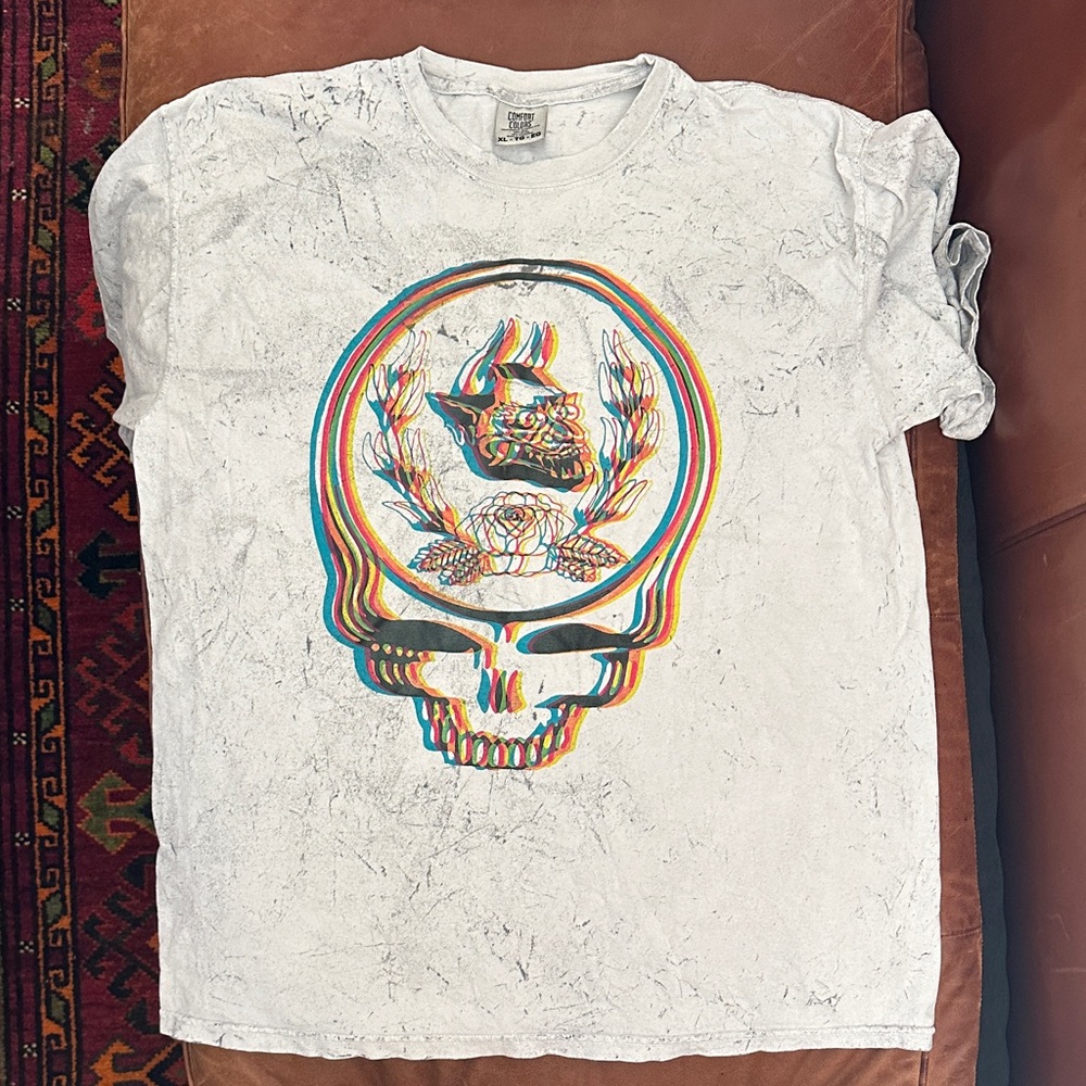 Mens Graphic Skull T-Shirt- 3D image